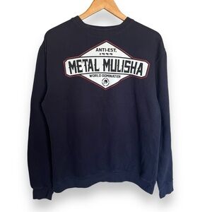 Metal Mulisha Crewneck Pullover Graphic Sweatshirt Navy Red White Men’s Size L
